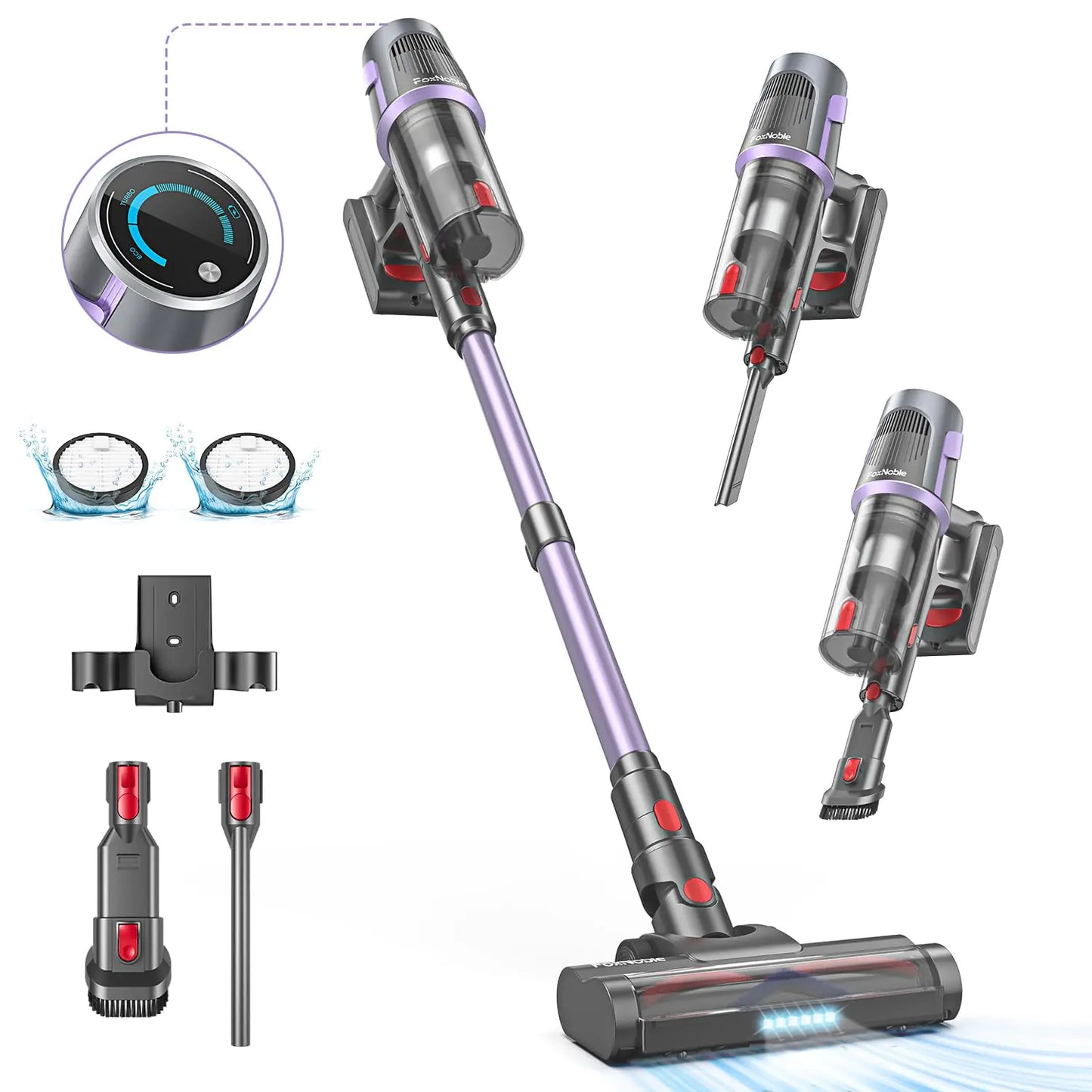 Cordless Vacuum CleanerMAX 50Mins Runtime Vacuum Cleaners for HomeLightweight Vacuum 30KPA Rechargeable Stick Vacuum with LED Tangle-Free Upright Suitable for Pet Hair/Carpet/Hardwood Floor