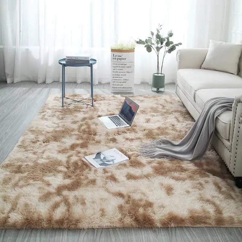 Ins-Style Long Pile Gradient Carpet for Living Room