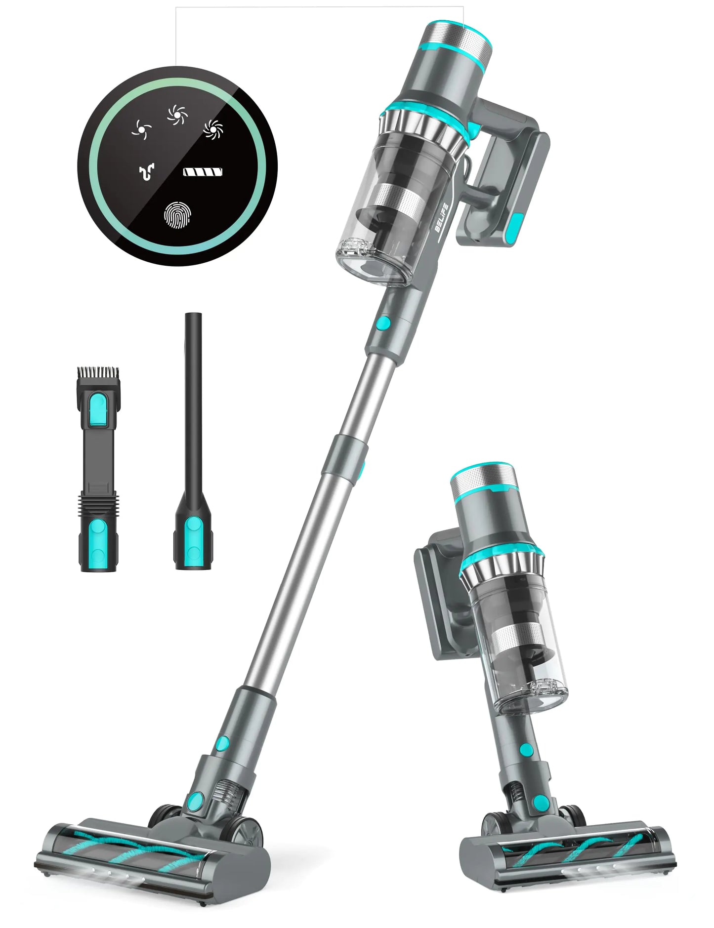 Belife BVC11 Cordless Vacuum Cleaner 450W 38Kpa Stick Vacuum with 50 mins runtime 13000RPM Burshless Motor Powerful Vacuum Cleaners for Home Hardwood Floor pet Hair Carpet