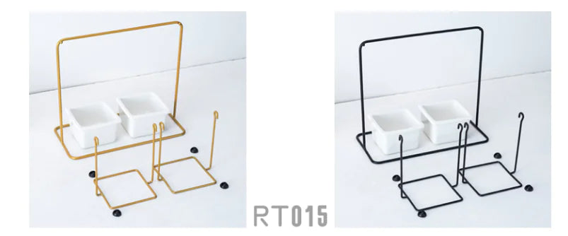 Creative Nordic Minimalist Iron Swing with Ceramic Planters Set