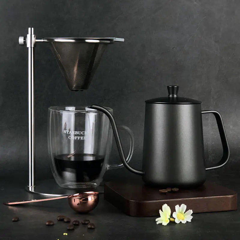 304 Stainless Steel Drip Coffee Pot with Long Spout 600ml