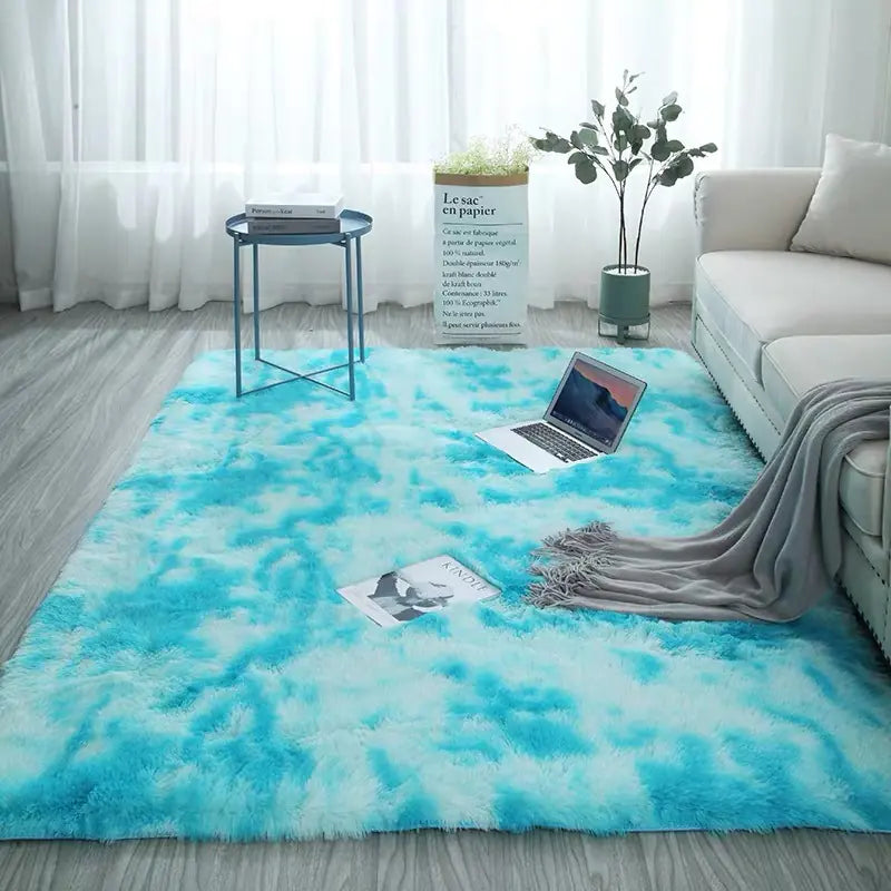 Ins-Style Long Pile Gradient Carpet for Living Room