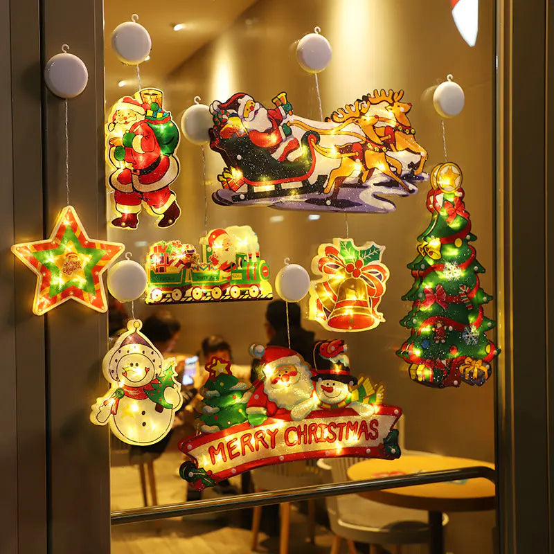 LED Suction Cup Lights for Christmas Window Decorations