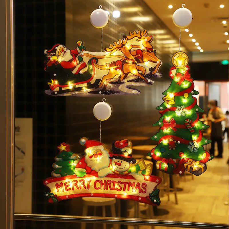 LED Suction Cup Lights for Christmas Window Decorations