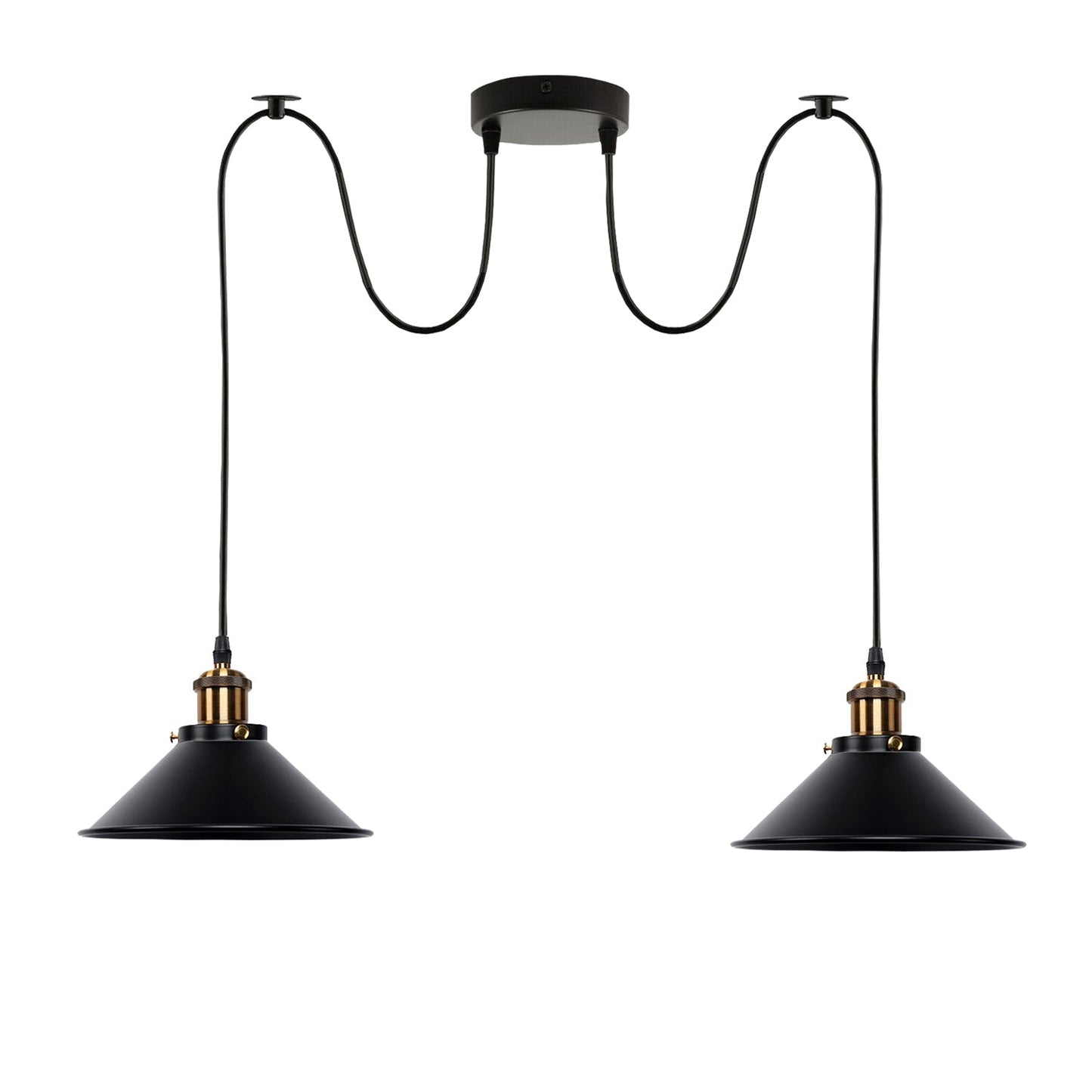 LEDSone Industrial Vintage Black 2 Way Retro Industrial Ceiling E27 Hanging Lamp Pendant Light~3511-2