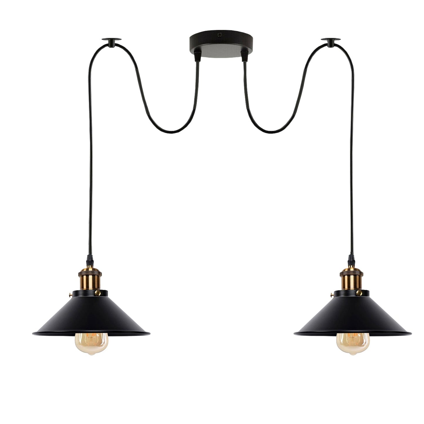 LEDSone Industrial Vintage Black 2 Way Retro Industrial Ceiling E27 Hanging Lamp Pendant Light~3511-3