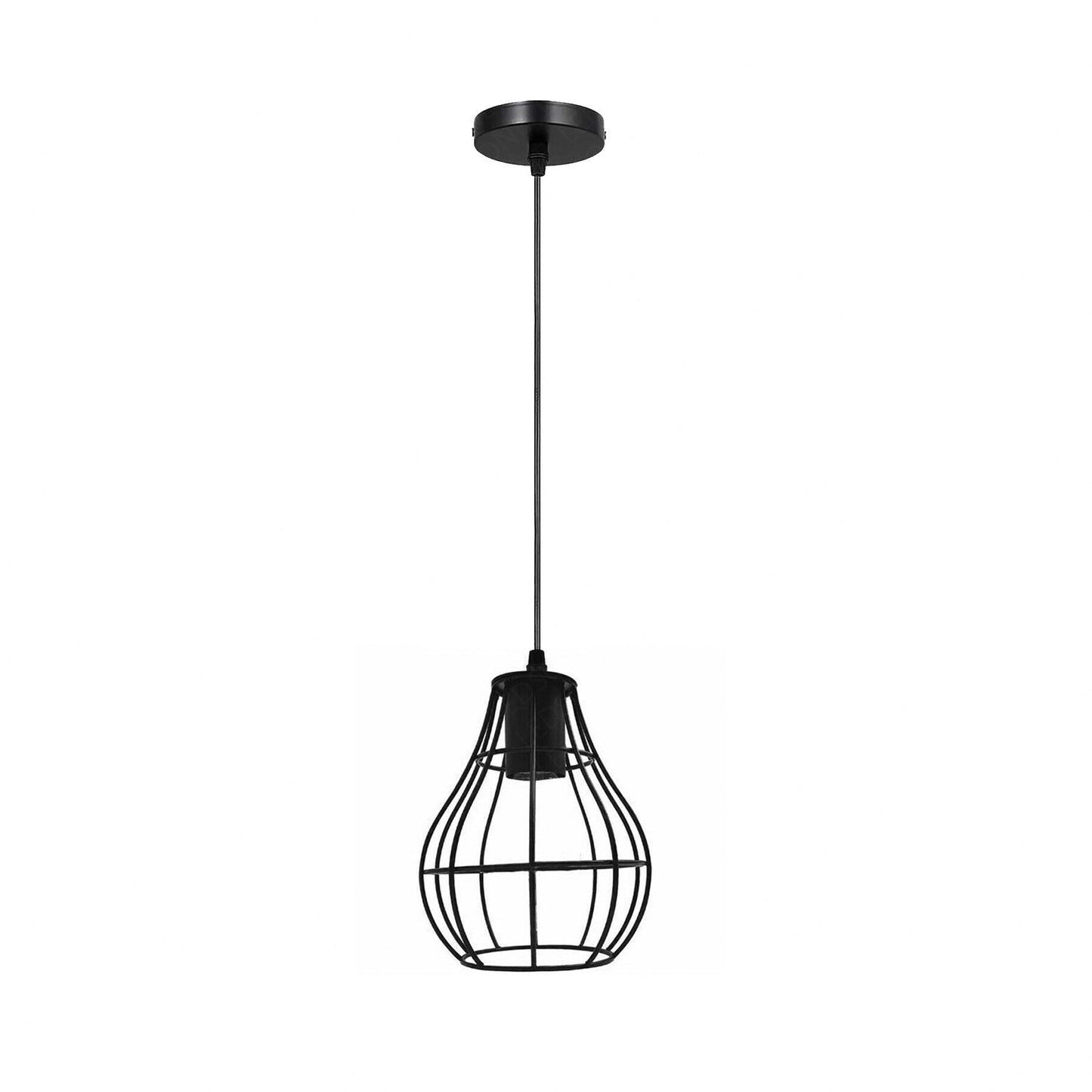 Industrial Black Wire Pendant Light Metal~3879-5