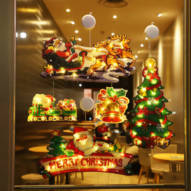 LED Suction Cup Lights for Christmas Window Decorations