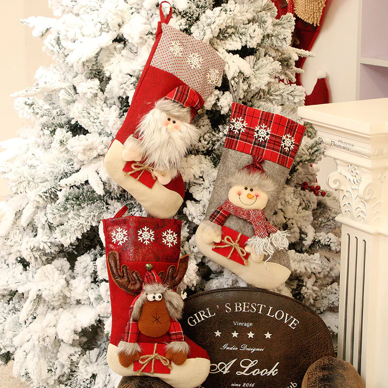 New Large Christmas Stocking Gift Bag for Decorations