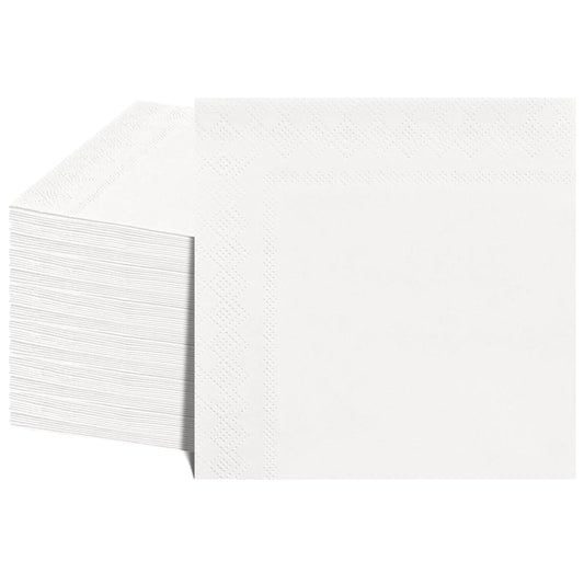 NatNarr 120 Pcs Cocktail Napkins White Napkins Disposable Beverage Napkins Dinner Napkins Bar Napkins for Restaurant Coffee Bar Birthday Wedding Baby Shower 5 x 5 Inch