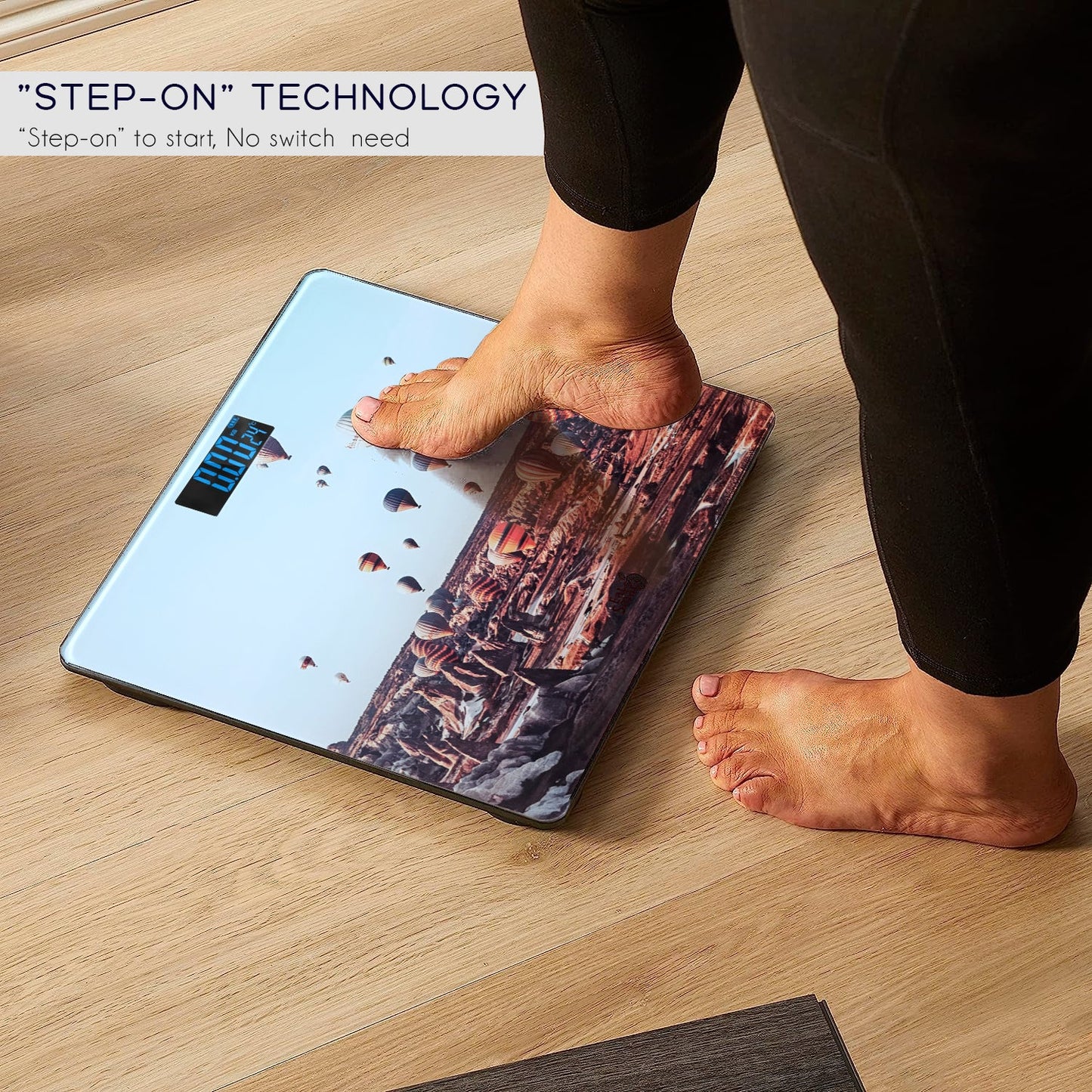 Printed Design Electronic Square Bathroom Scales – High Precision ~5384-2