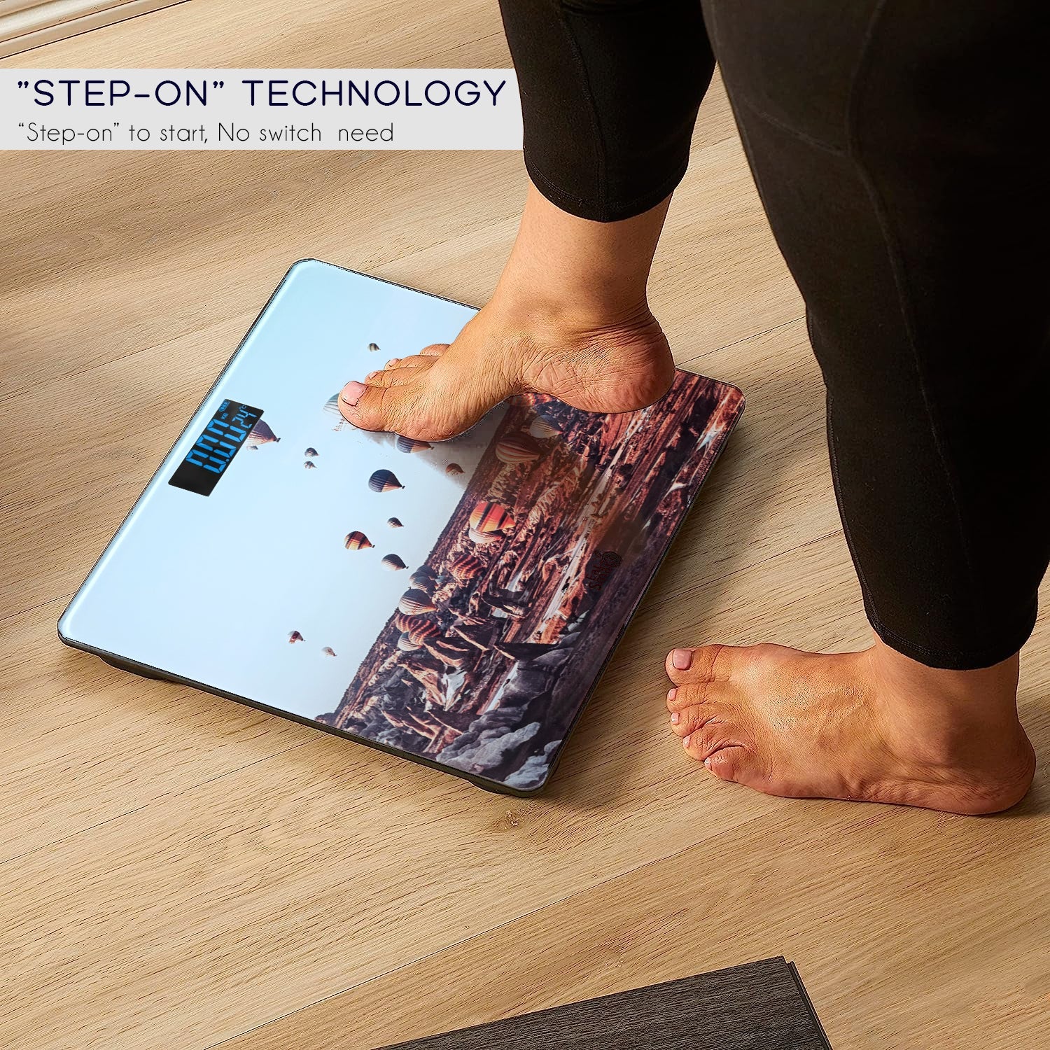 Printed Design Electronic Square Bathroom Scales – High Precision ~5384-2