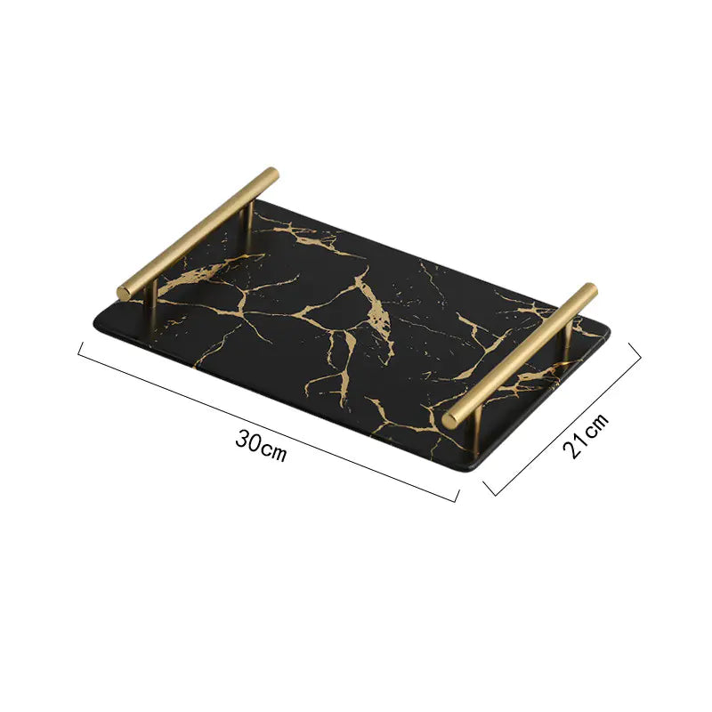 Nordic Marble Pattern Ceramic Rectangular Tray
