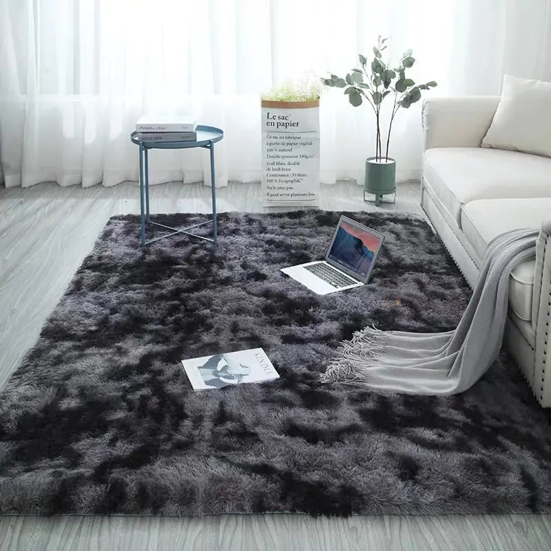 Ins-Style Long Pile Gradient Carpet for Living Room