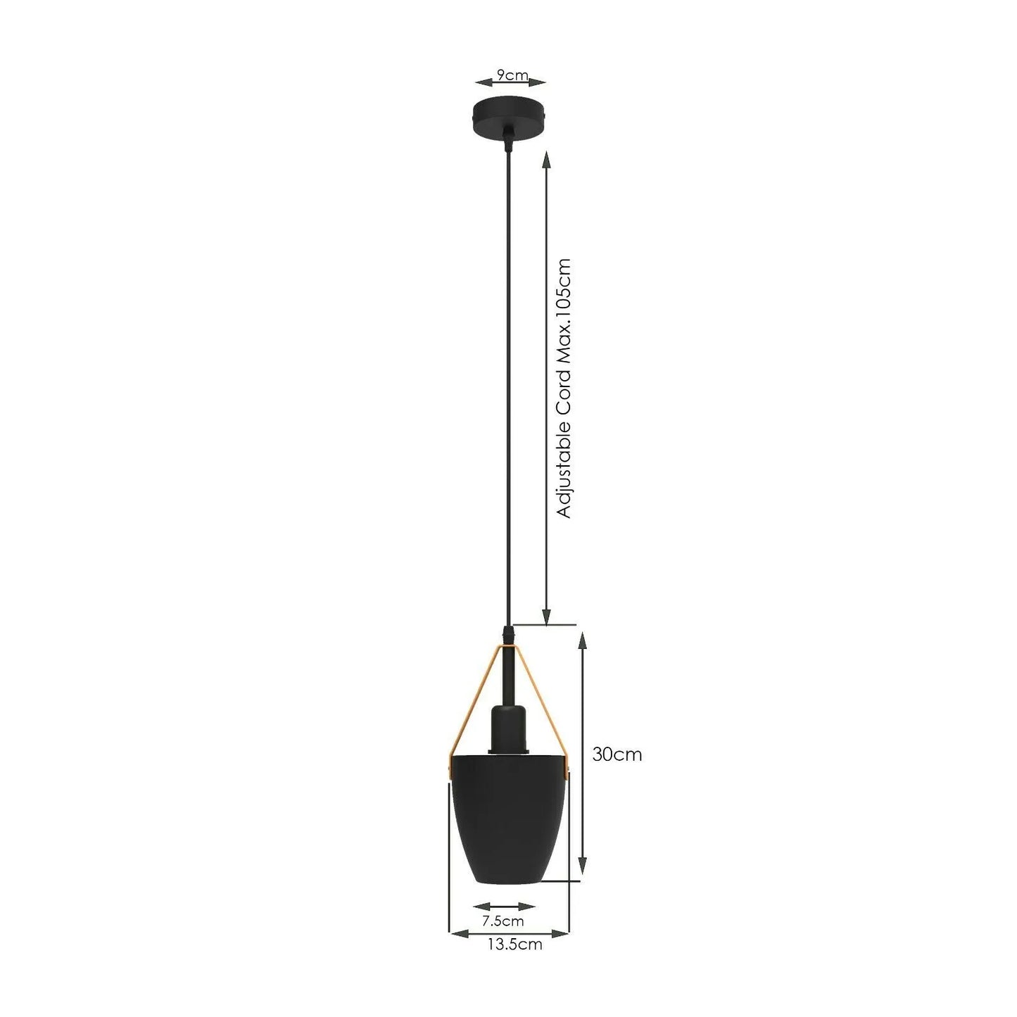 2 Pack Vintage Pendant Ceiling Light Black~4352-3