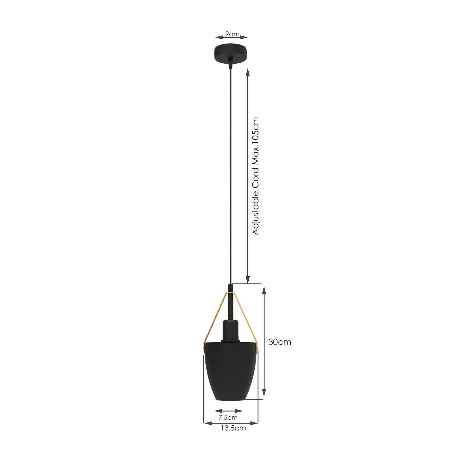 2 Pack Vintage Pendant Ceiling Light Black~4352-3