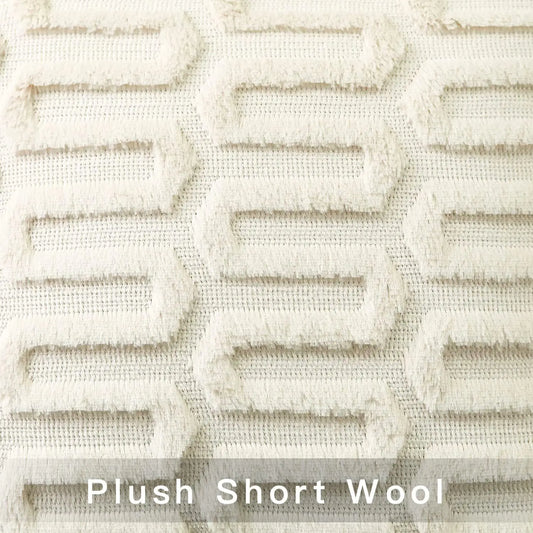 Creative Geometric Plush Pillow Cover for Living Room