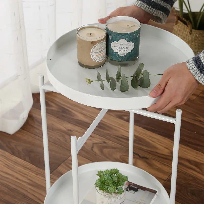 Nordic Minimalist Round Side Table for Bedroom Living Room