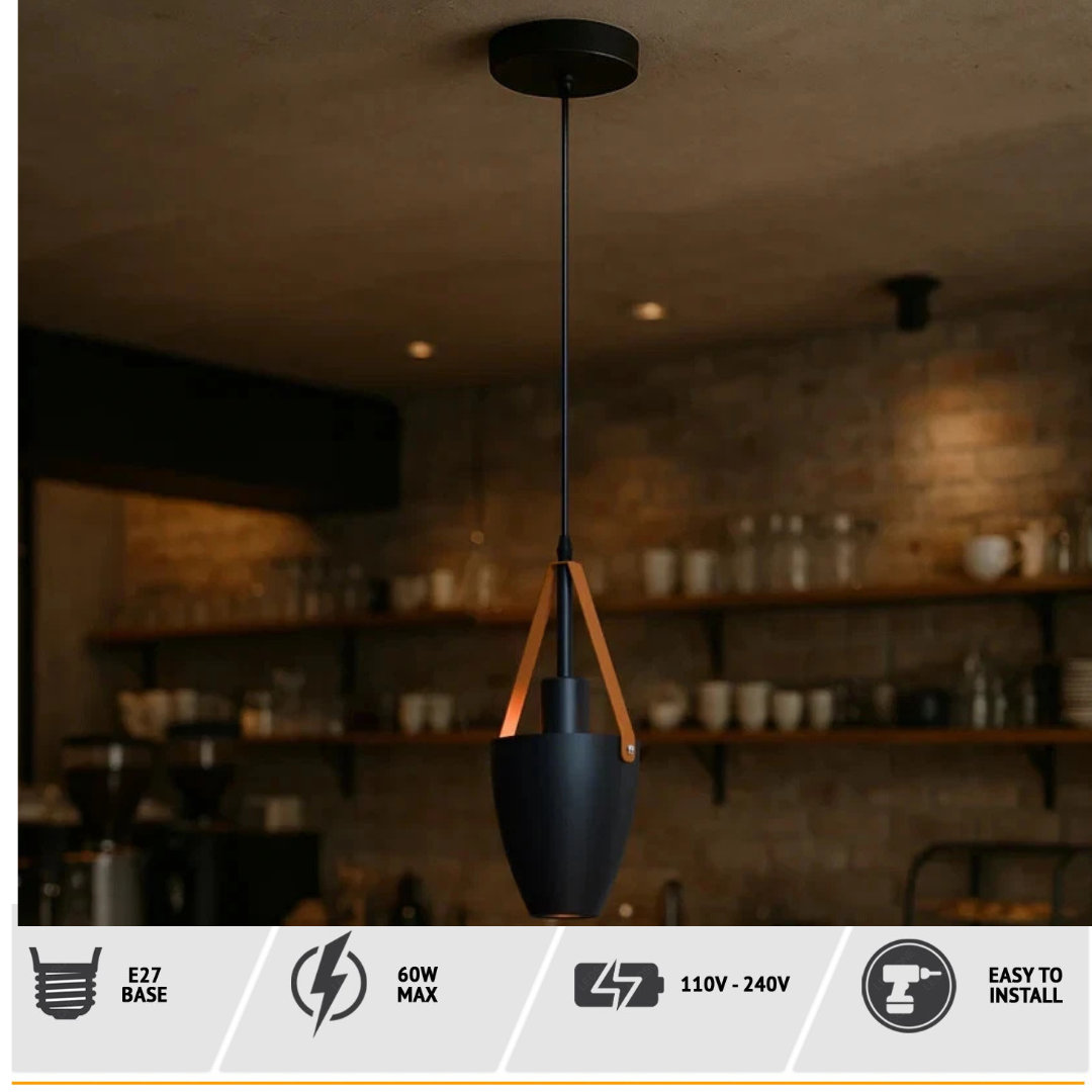 2 Pack Vintage Pendant Ceiling Light Black~4352-2