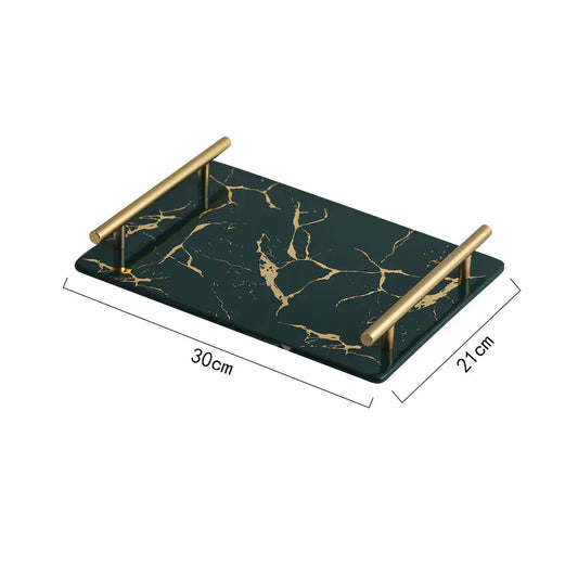 Nordic Marble Pattern Ceramic Rectangular Tray