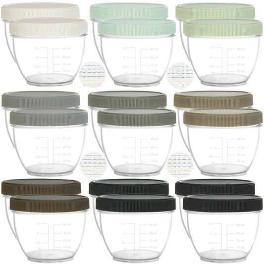 Youngever 18 Sets Baby Food Storage 2 Ounce Baby Food Containers with Lids and Labels 9 Urban Colors